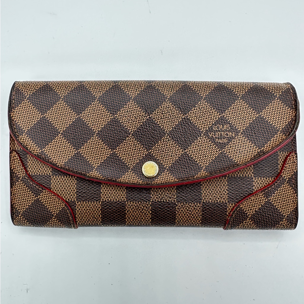 Louis Vuitton Damier Ebene Portefueille Caisa Wallet With Dust Bag